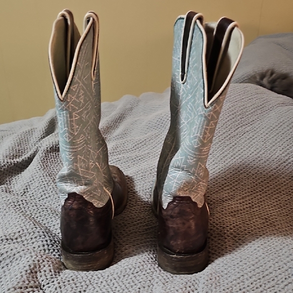 Ariat Circuit Savanna Western Boots Aztec Turquoise Brown Square Toe Size 10B - Picture 12 of 12